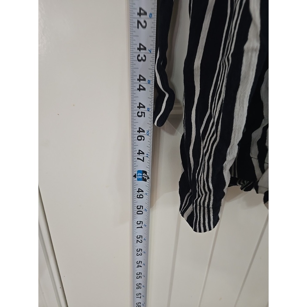 NY&Co Blue White Striped Off The Shoulder Jumpsuit Medium Wide Leg Summer - Picture 7 of 14